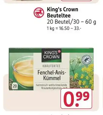 Rossmann King's crown beuteltee Angebot