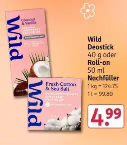 Rossmann Wild deostick oder roll-on Angebot