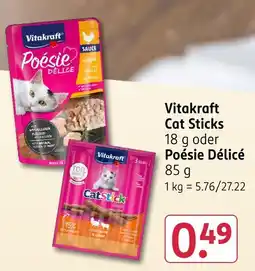 Rossmann Vitakraft cat sticks oder poésie délicé Angebot
