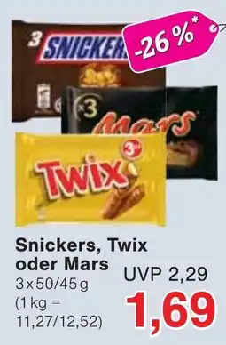 Jawoll Snickers, Twix oder Mars Angebot