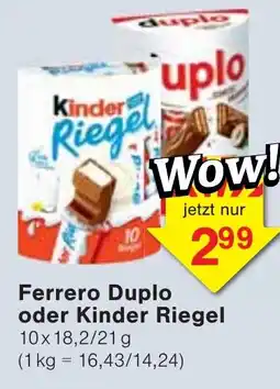 Jawoll Ferrero Duplo oder Kinder Riegel Angebot