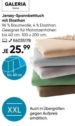 Galeria Jersey-Spannbetttuch mit Elasthan Angebot