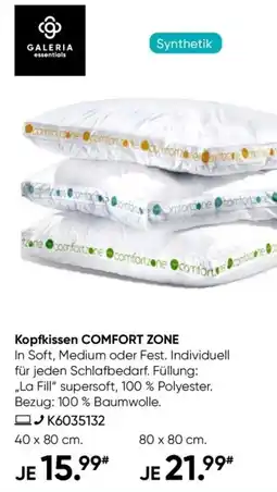 Galeria Kopfkissen COMFORT ZONE Angebot