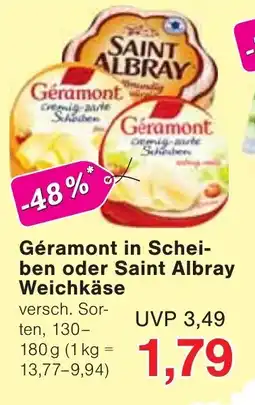Jawoll Géramont in Schei- ben oder Saint Albray Weichkäse Angebot