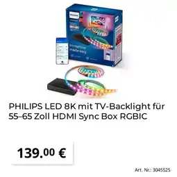 Saturn PHILIPS LED 8K mit TV-Backlight für 55-65 Zoll HDMI Sync Box RGBIC Angebot