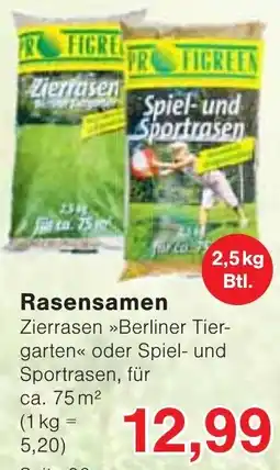 Jawoll PROFIGREEN Rasensamen Angebot