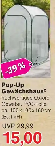 Jawoll Pop-Up Gewächshaus Angebot