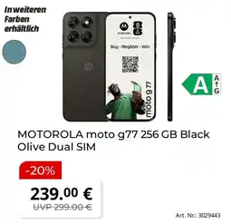 Saturn MOTOROLA moto g77 256 GB Black Olive Dual SIM Angebot