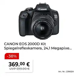 Saturn CANON EOS 2000D Kit Spiegelreflexkamera, 24,1 Megapixe... Angebot