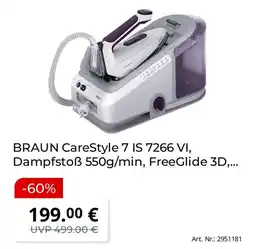 Saturn BRAUN CareStyle 7 IS 7266 VI, Dampfstoẞ 550g/min, FreeGlide 3D,... Angebot