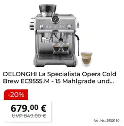 Saturn DELONGHI La Specialista Opera Cold Brew EC9555.M - 15 Mahlgrade und... Angebot