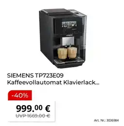 Saturn SIEMENS TP723E09 Kaffeevollautomat Klavierlack... Angebot