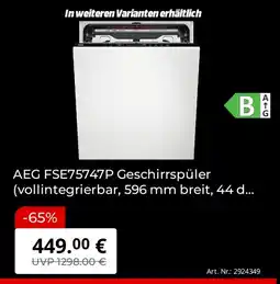 Saturn AEG FSE75747P Geschirrspüler (vollintegrierbar, 596 mm breit, 44 d... Angebot