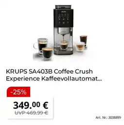 Saturn KRUPS SA403B Coffee Crush Experience Kaffeevollautomat... Angebot