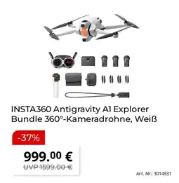 Saturn INSTA360 Antigravity Al Explorer Bundle 360°-Kamerad rohne, Weiß Angebot