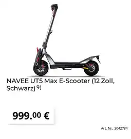 Saturn NAVEE UT5 Max E-Scooter (12 Zoll, Schwarz) 9) Angebot