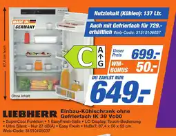 HEM Expert LIEBHERR Einbau-Kühlschrank ohne Gefrierfach IK 39 Vc00 Angebot