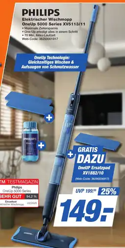 HEM Expert PHILIPS Elektrischer Wischmopp OneUp 5000 Series XV5113/11 Angebot