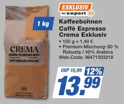 HEM Expert Kaffeebohnen Caffè Espresso Crema Exklusiv Angebot