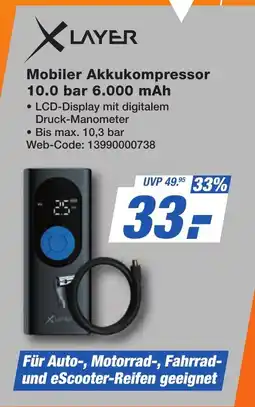 HEM Expert X LAYER Mobiler Akkukompressor 10.0 bar 6.000 mAh Angebot