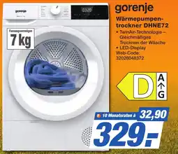 HEM Expert gorenje Wärmepumpen- trockner DHNE72 Angebot