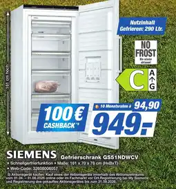 HEM Expert SIEMENS Gefrierschrank GS51NDWCV Angebot