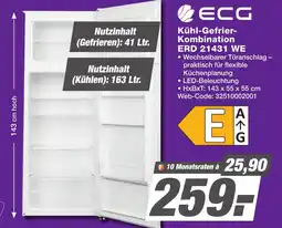 HEM Expert ECG Kühl-Gefrier- Kombination ERD 21431 WE Angebot