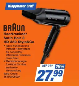 HEM Expert BRAUN Haartrockner Satin Hair 3 HD 350 Style&Go Angebot