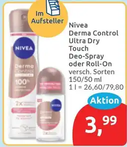Budni Nivea Derma Control Ultra Dry Touch Deo-Spray oder Roll-On Angebot