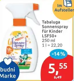Budni Tabaluga Sonnenspray für Kinder LSF50+ Angebot