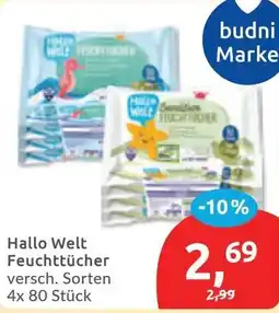 Budni Hallo Welt Feuchttücher Angebot