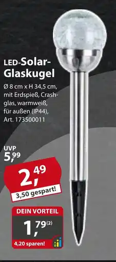 Sonderpreis Baumarkt LED-Solar- Glaskugel Angebot