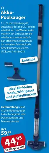 Sonderpreis Baumarkt CF Akku- Poolsauger Angebot