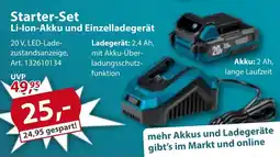 Sonderpreis Baumarkt GERMANIA Starter-Set Li-Ion-Akku und Einzelladegerät Angebot
