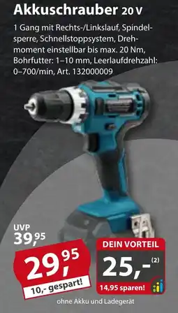 Sonderpreis Baumarkt GERMANIA Akkuschrauber 20 v Angebot