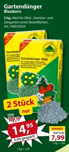 Sonderpreis Baumarkt Gartendünger Blaukorn Angebot
