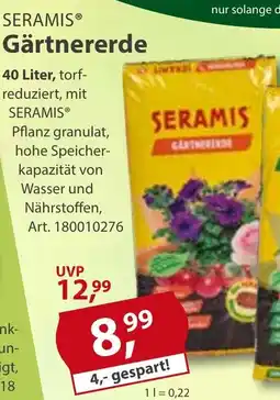 Sonderpreis Baumarkt SERAMIS Gärtnererde Angebot