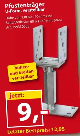 Sonderpreis Baumarkt Pfostenträger U-Form, verstellbar Angebot