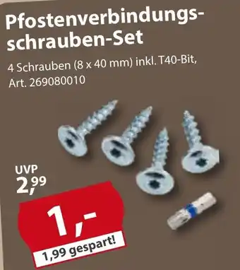 Sonderpreis Baumarkt Pfostenverbindungs- schrauben-Set Angebot