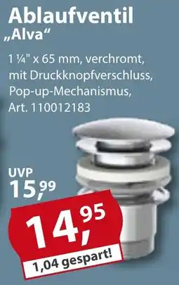 Sonderpreis Baumarkt Ablaufventil ,,Alva" Angebot