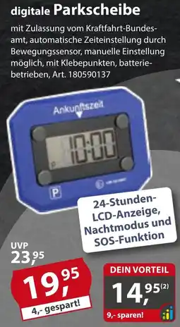 Sonderpreis Baumarkt digitale Parkscheibe Angebot