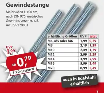 Sonderpreis Baumarkt Gewindestange Angebot
