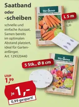 Sonderpreis Baumarkt Saatband oder -scheiben Angebot
