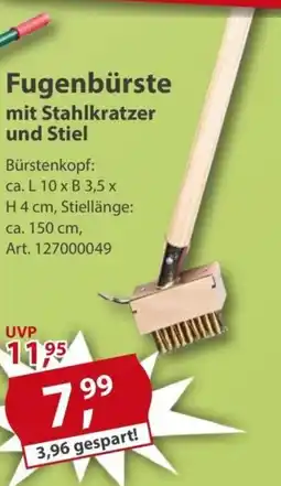 Sonderpreis Baumarkt Fugenbürste mit Stahlkratzer und Stiel Angebot