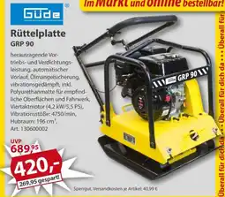 Sonderpreis Baumarkt Güde Rüttelplatte GRP 90 Angebot