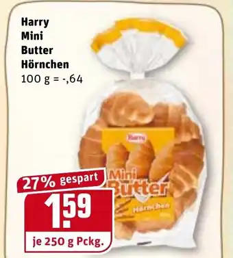 REWE Harry Mini Butter Hörnchen 250g Angebot