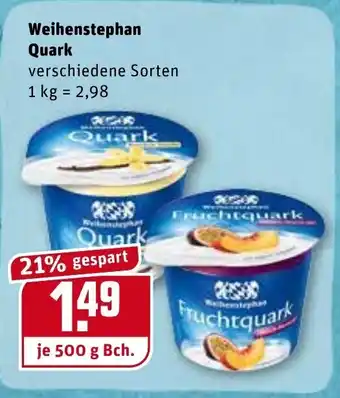 REWE Weihenstephan Quark 500g Becher Angebot