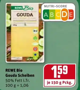 REWE Rewe Bio Gouda Scheiben 150g Angebot