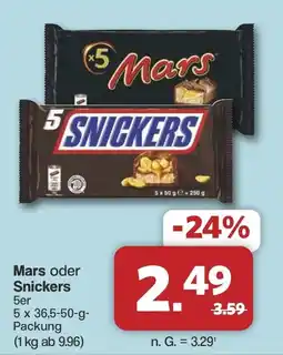 Famila Nord West Mars oder Snickers Angebot