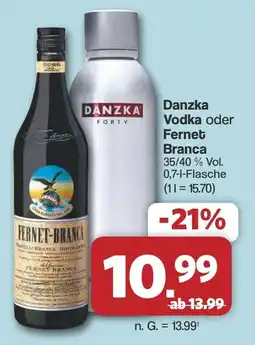 Famila Nord West Danzka Vodka oder Fernet Branca Angebot